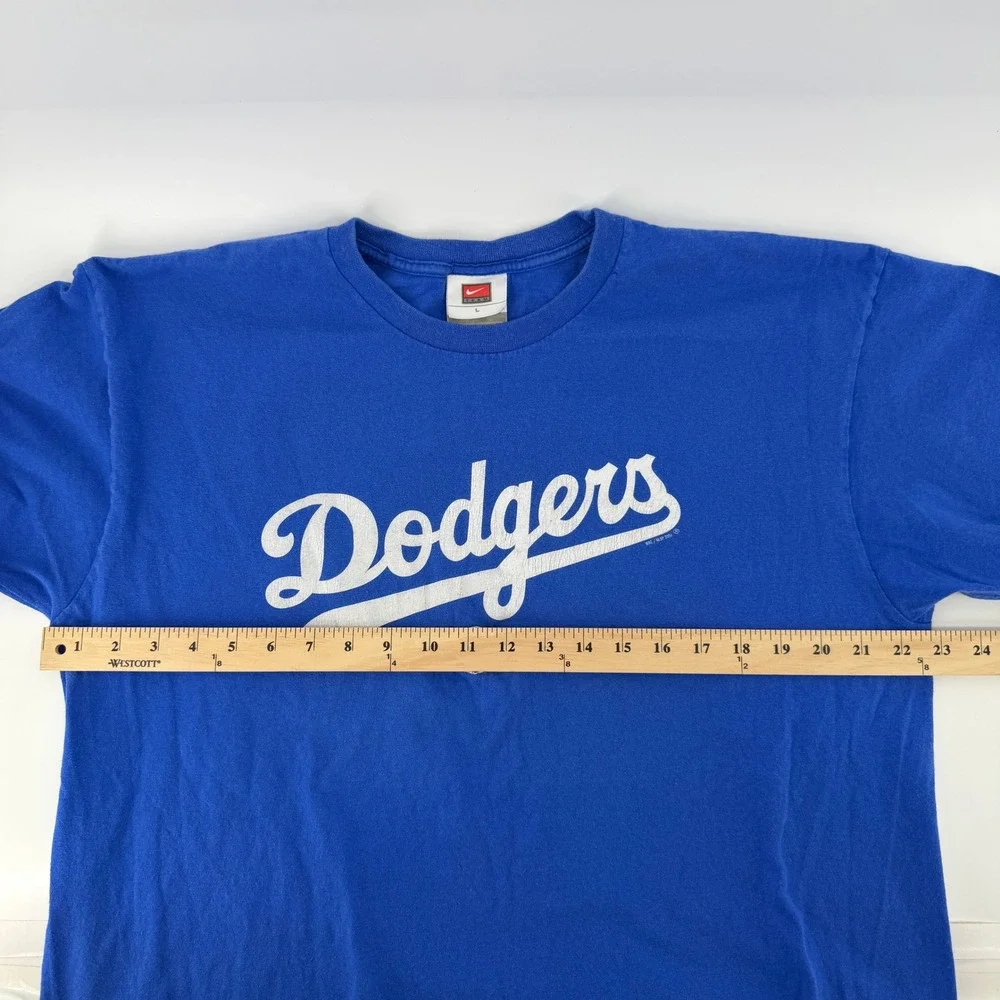 Nike T-Shirt Mens Large Blue LA Dodgers Graphic Short Sleeve MLB Baseball Tee